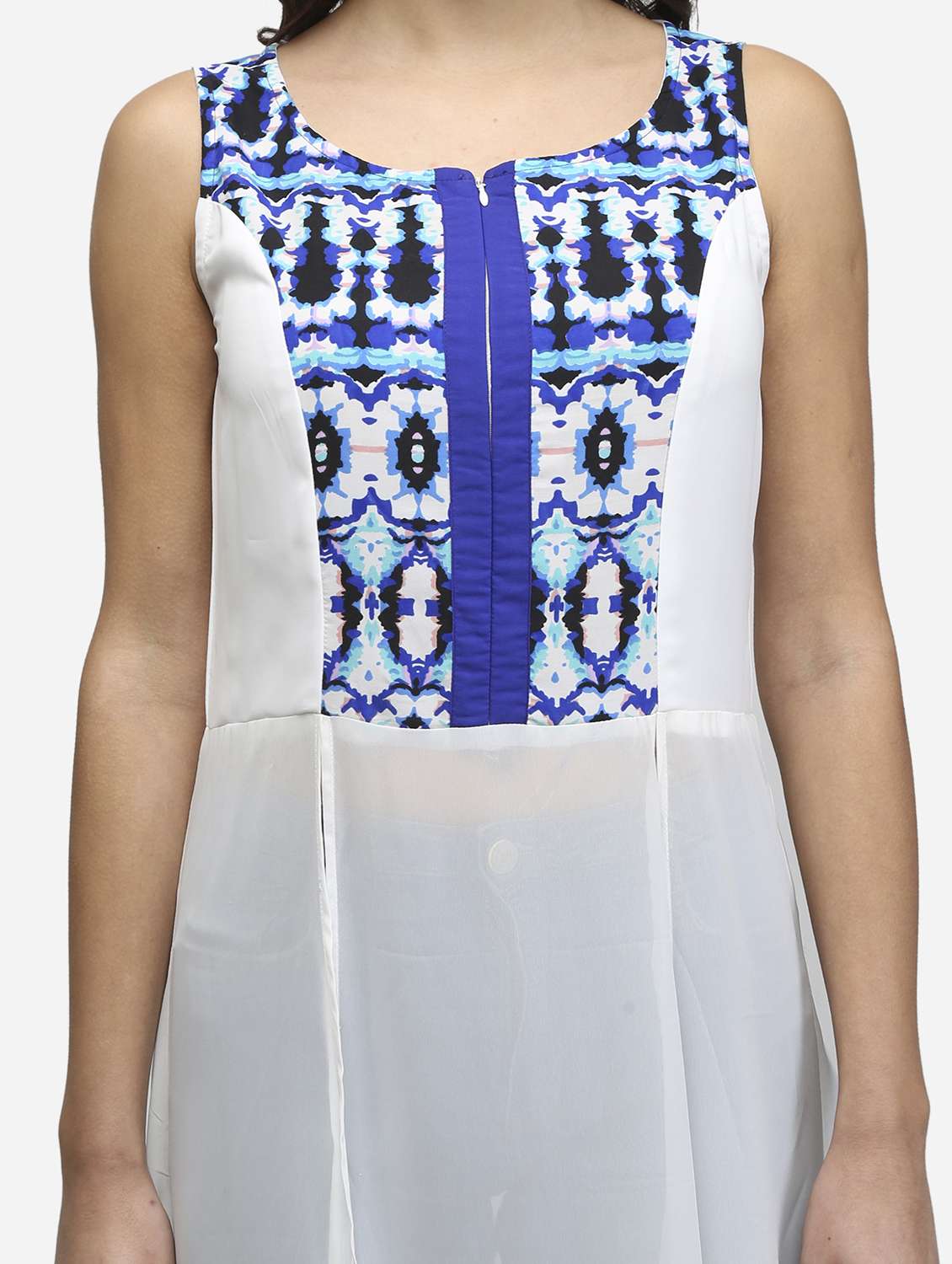 women printed sleeveless front slit tunic - 22068807 - Standard Image - 4