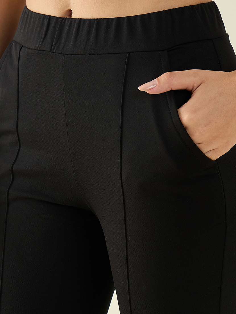 women solid mid rise bootcut trouser - 22068819 - Standard Image - 4