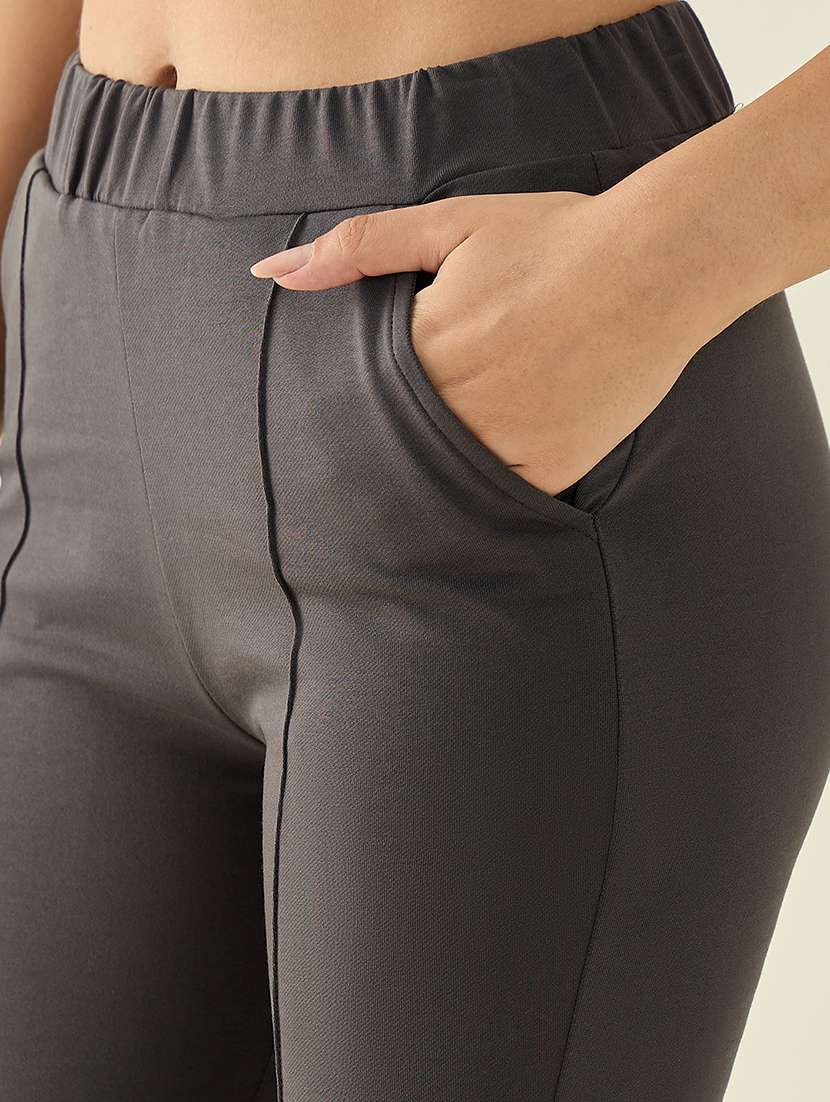 women solid mid rise bootcut trouser - 22068821 - Standard Image - 4