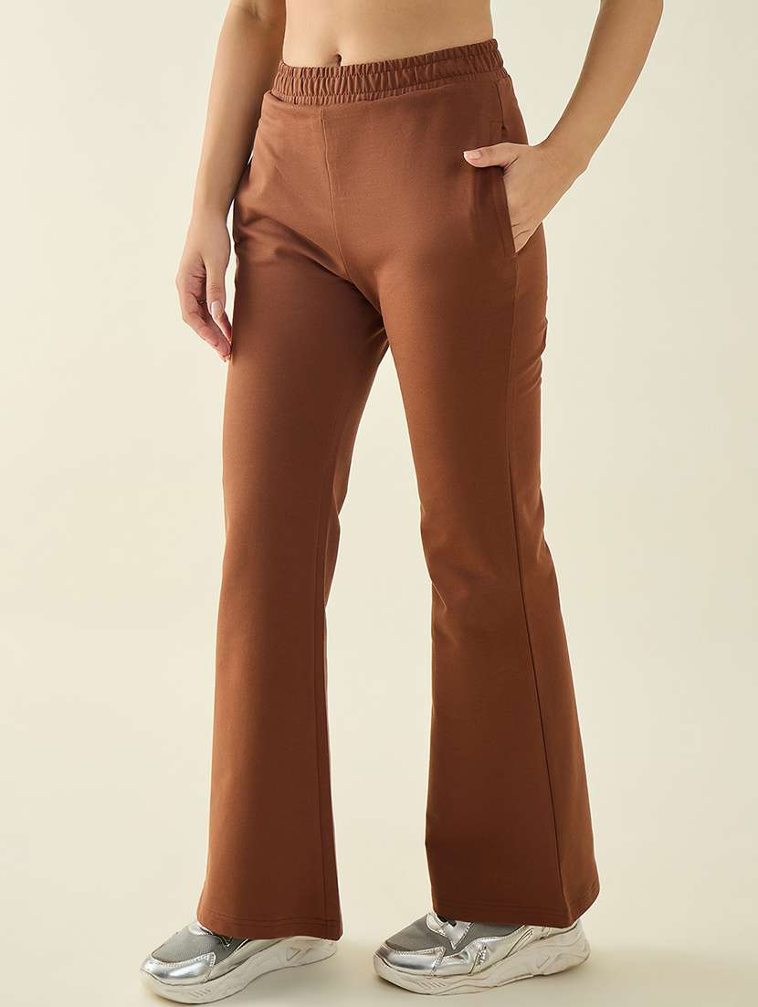 women solid mid rise bootcut trouser - 22068835 -  Standard Image - 1