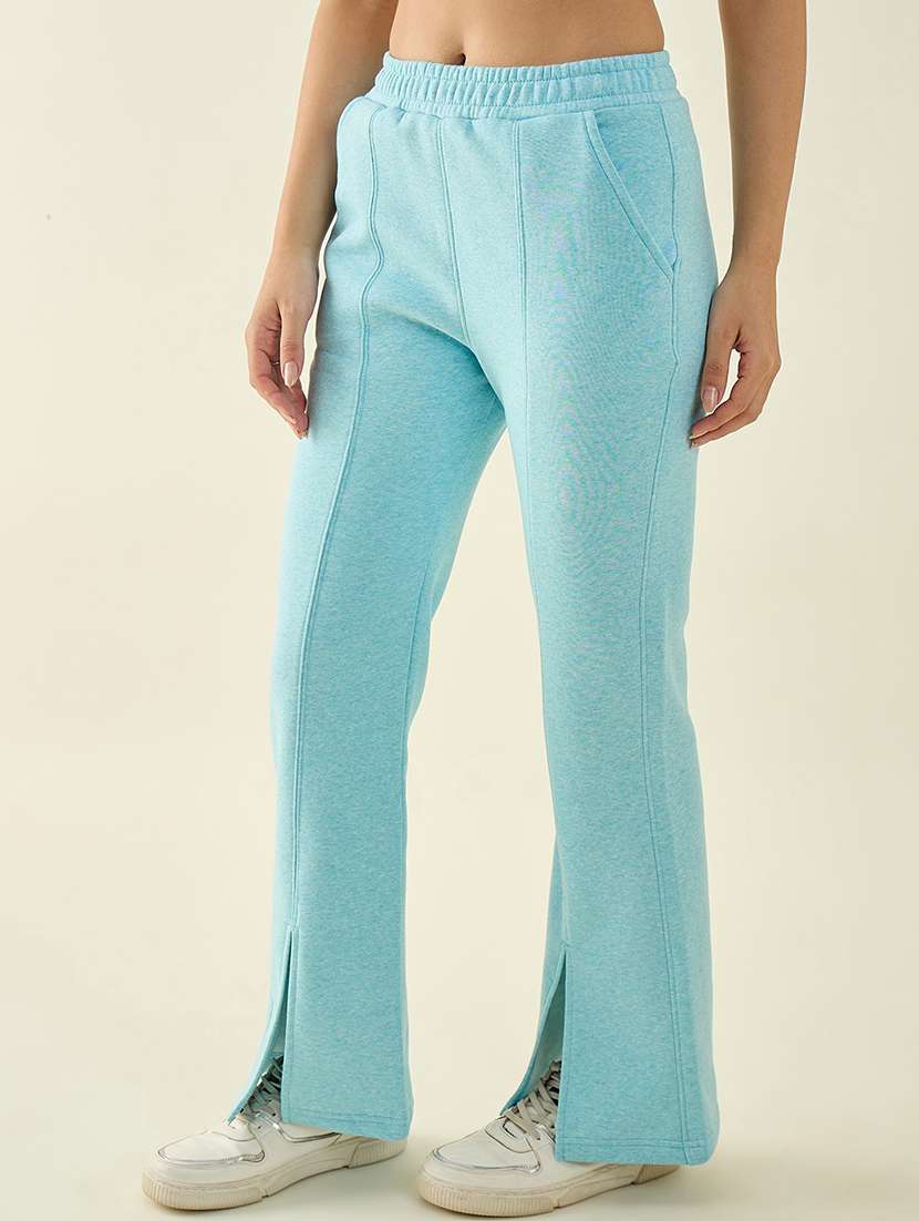 women solid mid rise bootcut track pant - 22068851 - Standard Image - 1