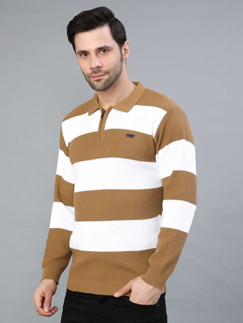 men striped long sleeve regular fit pullover  - 22068888 -  Standard Image - 1