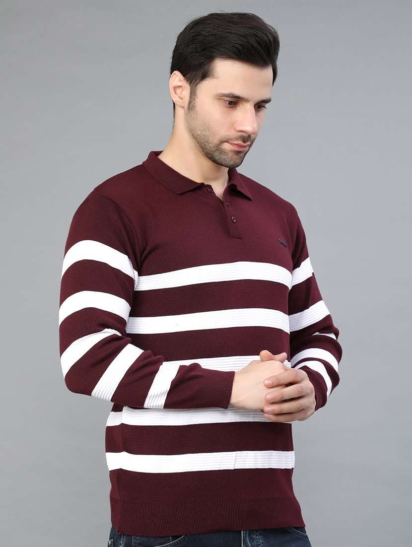 men striped long sleeve regular fit pullover  - 22068890 -  Standard Image - 1