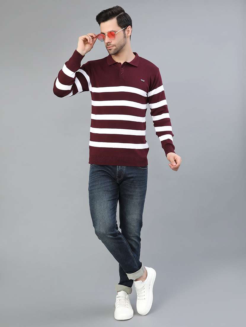 men striped long sleeve regular fit pullover  - 22068890 -  Standard Image - 4