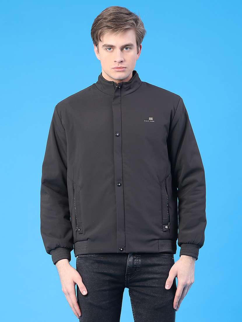 men solid long sleeve insulator bomber jacket - 22068928 -  Standard Image - 1