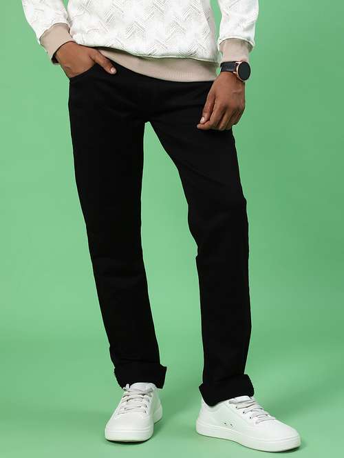 men plain mid rise full length jeans - 22068997 - Standard Image - 0
