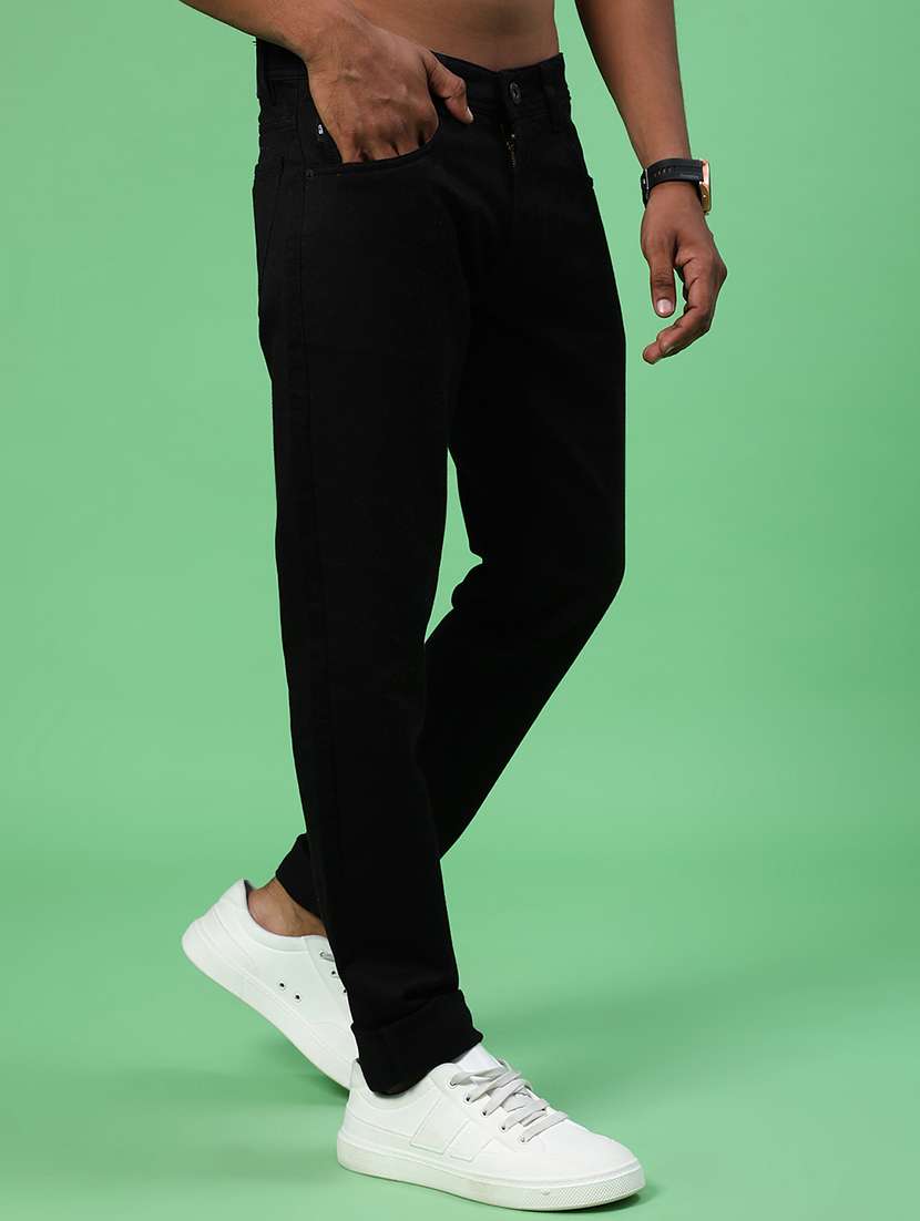 men plain mid rise full length jeans - 22068997 - Standard Image - 1