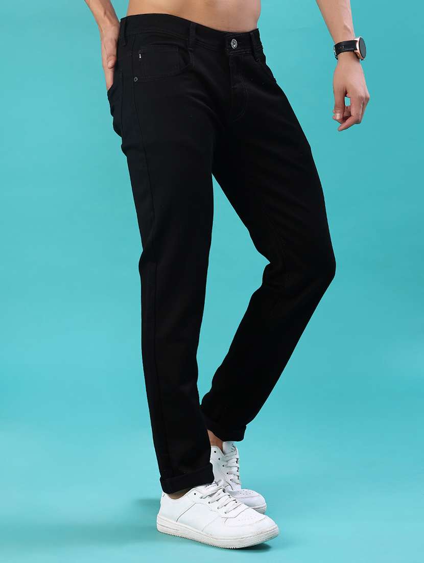 men plain mid rise full length jeans - 22069001 -  Standard Image - 1