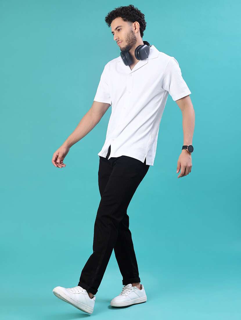 men plain mid rise full length jeans - 22069001 -  Standard Image - 4