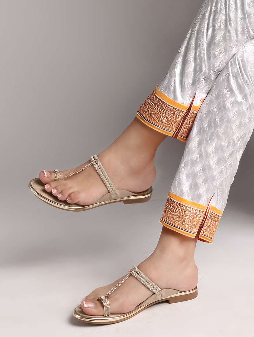 women embellished one toe flat sandal - 22069082 -  Standard Image - 1