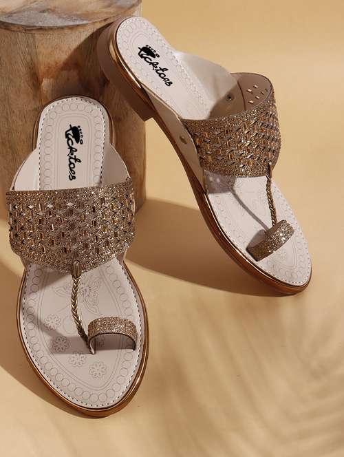 women embellished one toe flat sandal - 22069085 - Standard Image - 0