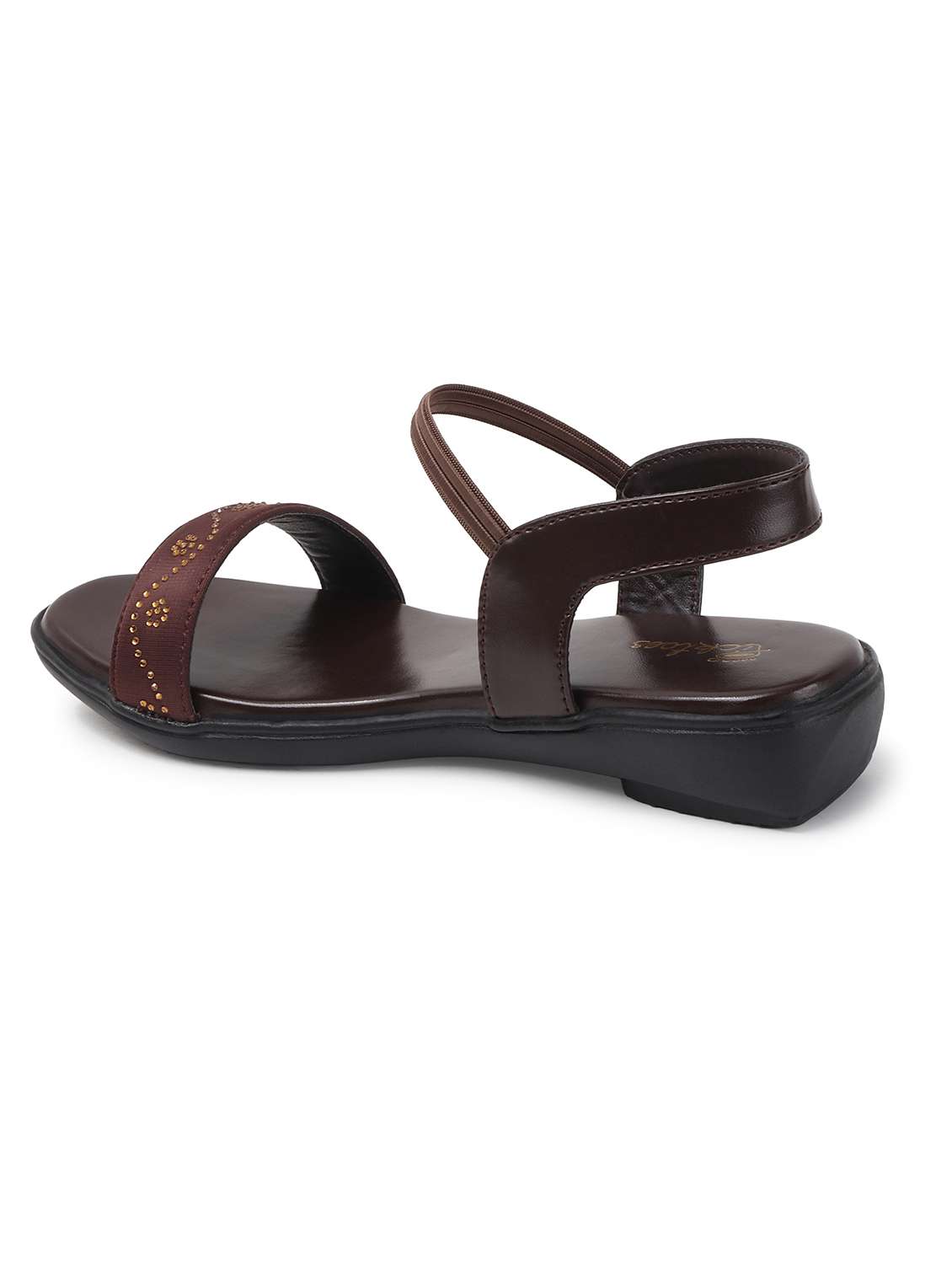 women brown solid back strap sandal - 22069089 - Standard Image - 4