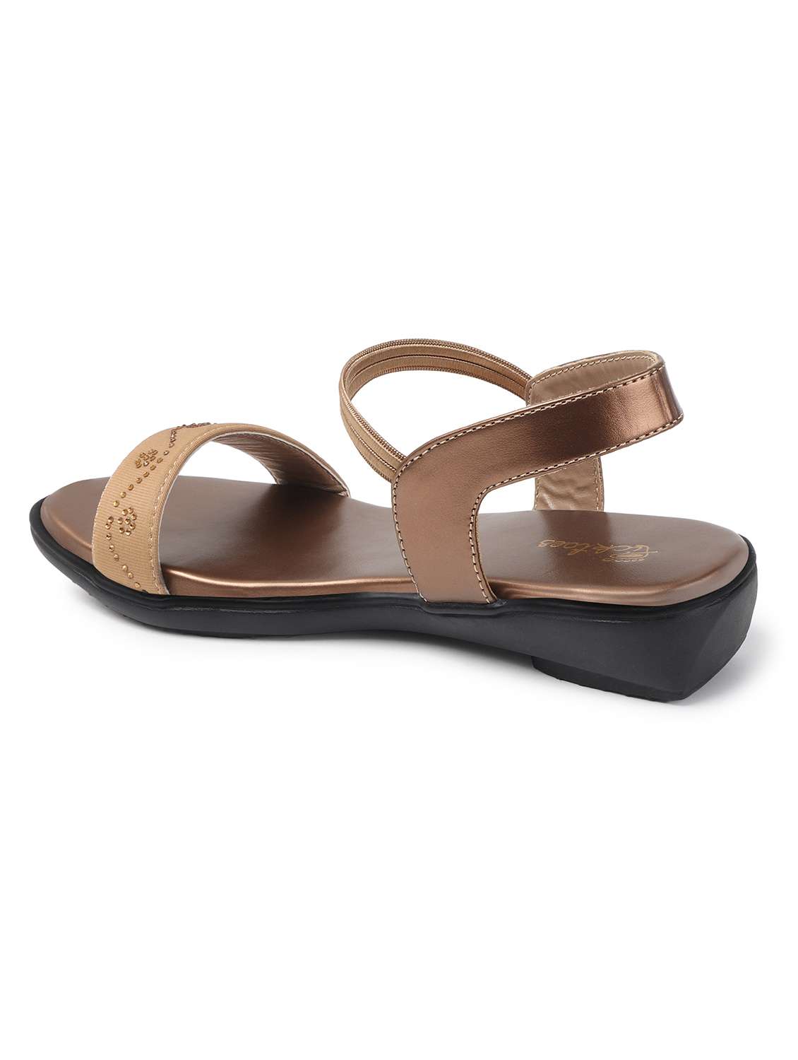 women gold solid back strap sandal - 22069090 - Standard Image - 4