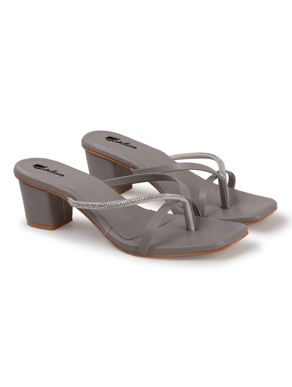 women embellished slip on block heels - 22069092 - Standard Image - 1