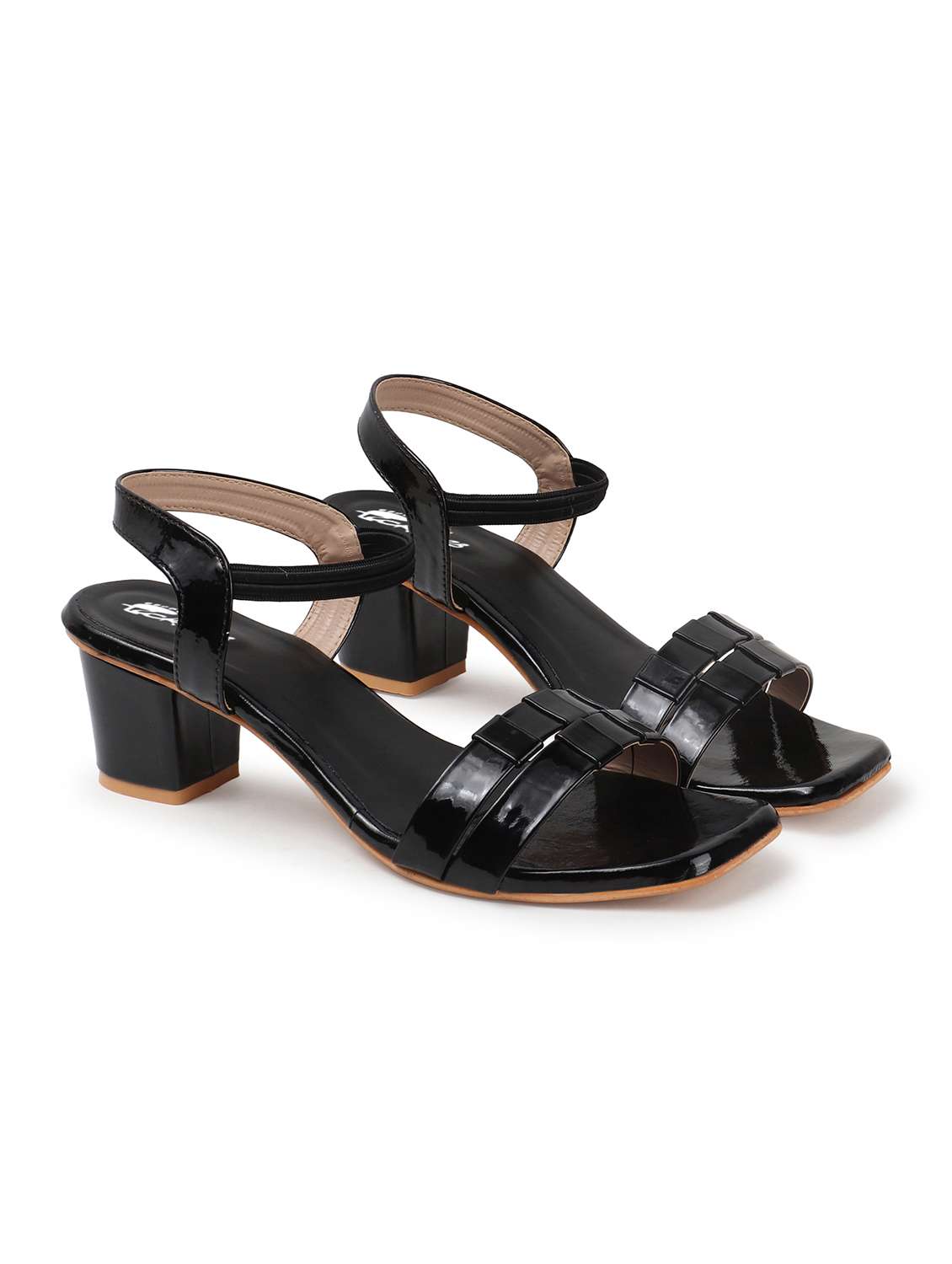 women solid back strap block heels - 22069099 -  Standard Image - 1
