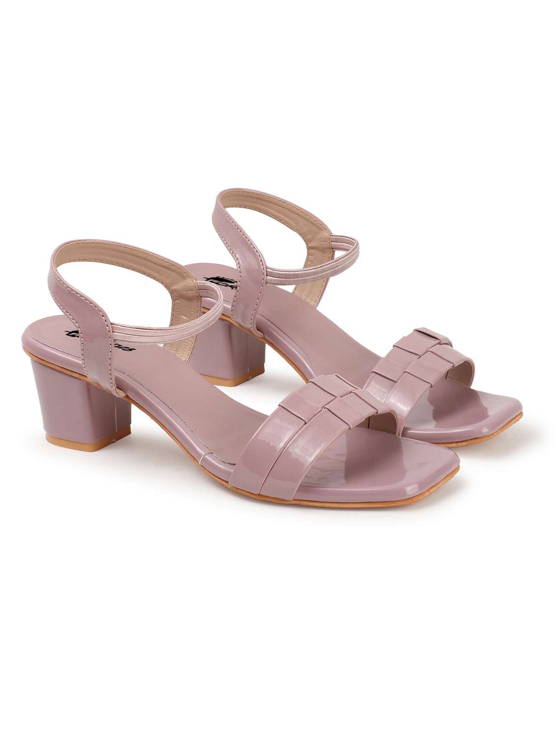 women mauve solid back strap block heels - 22069101 -  Standard Image - 1