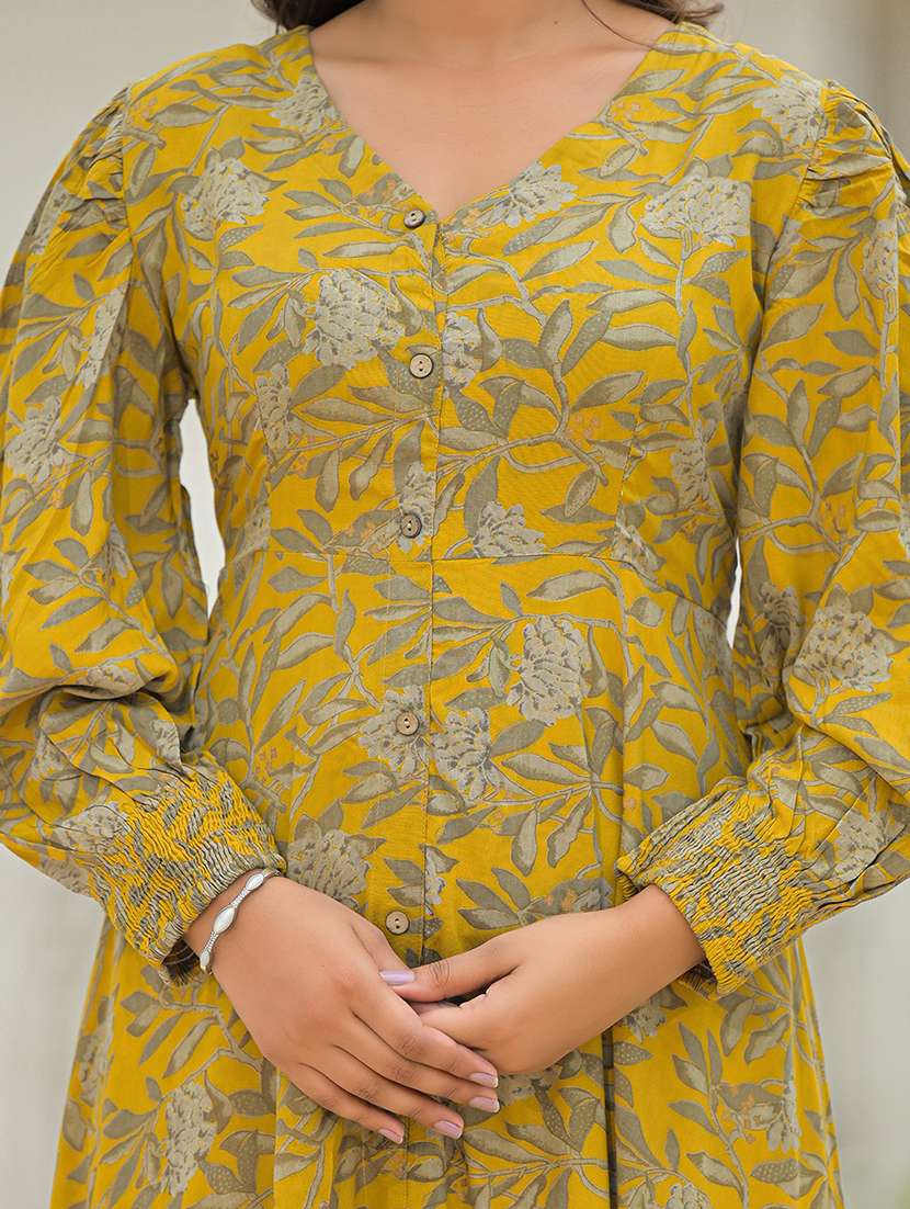 printed rayon maxi dress with long sleeves - 22069140 -  Standard Image - 4