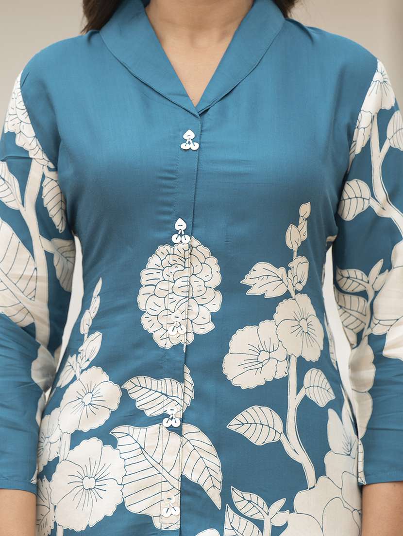 women floral print shirt and trouser co-ord set - 22069192 - Standard Image - 4