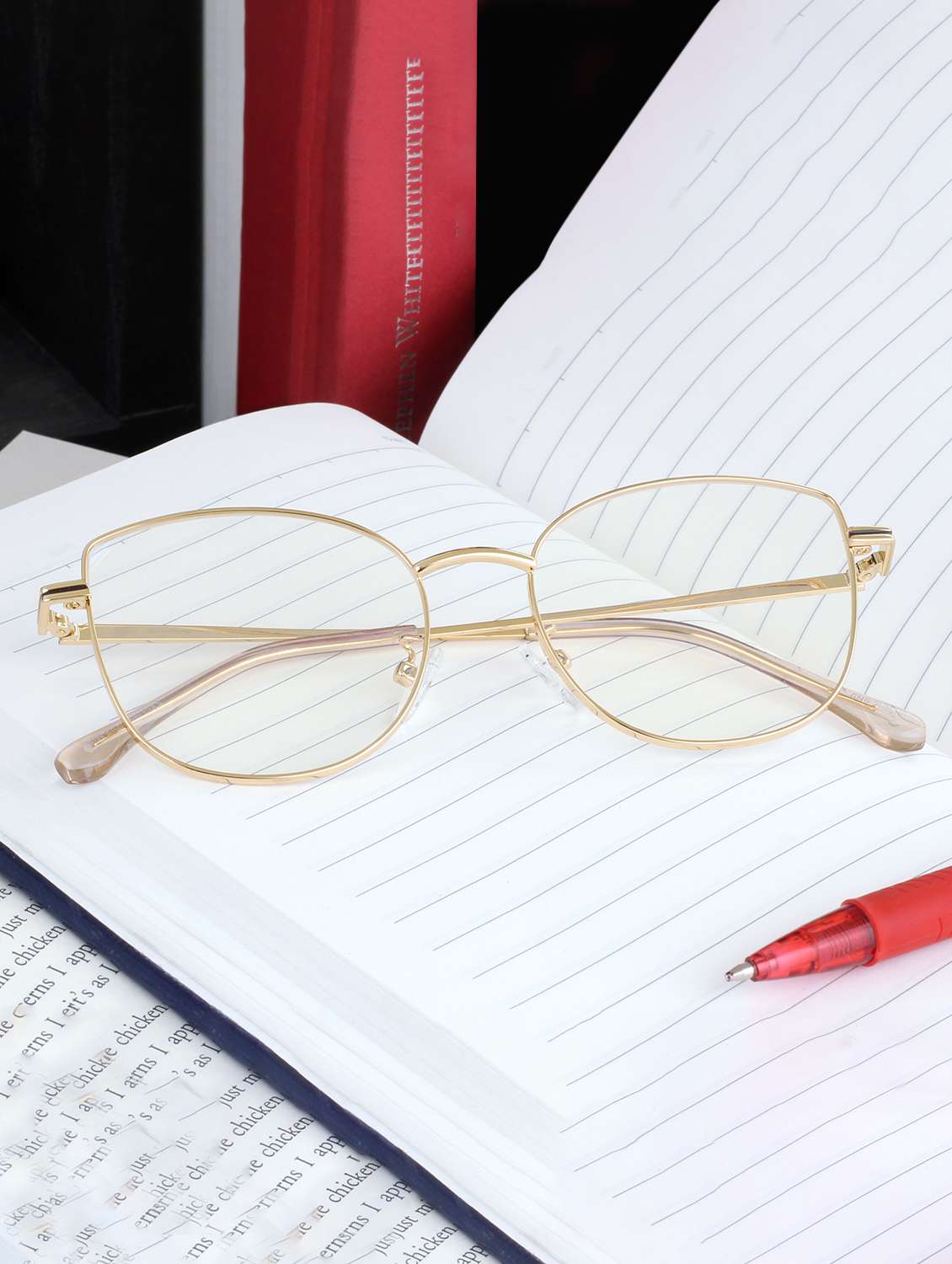 women's cat eye gold frame spectacles - 22069204 -  Zoom Image - 0