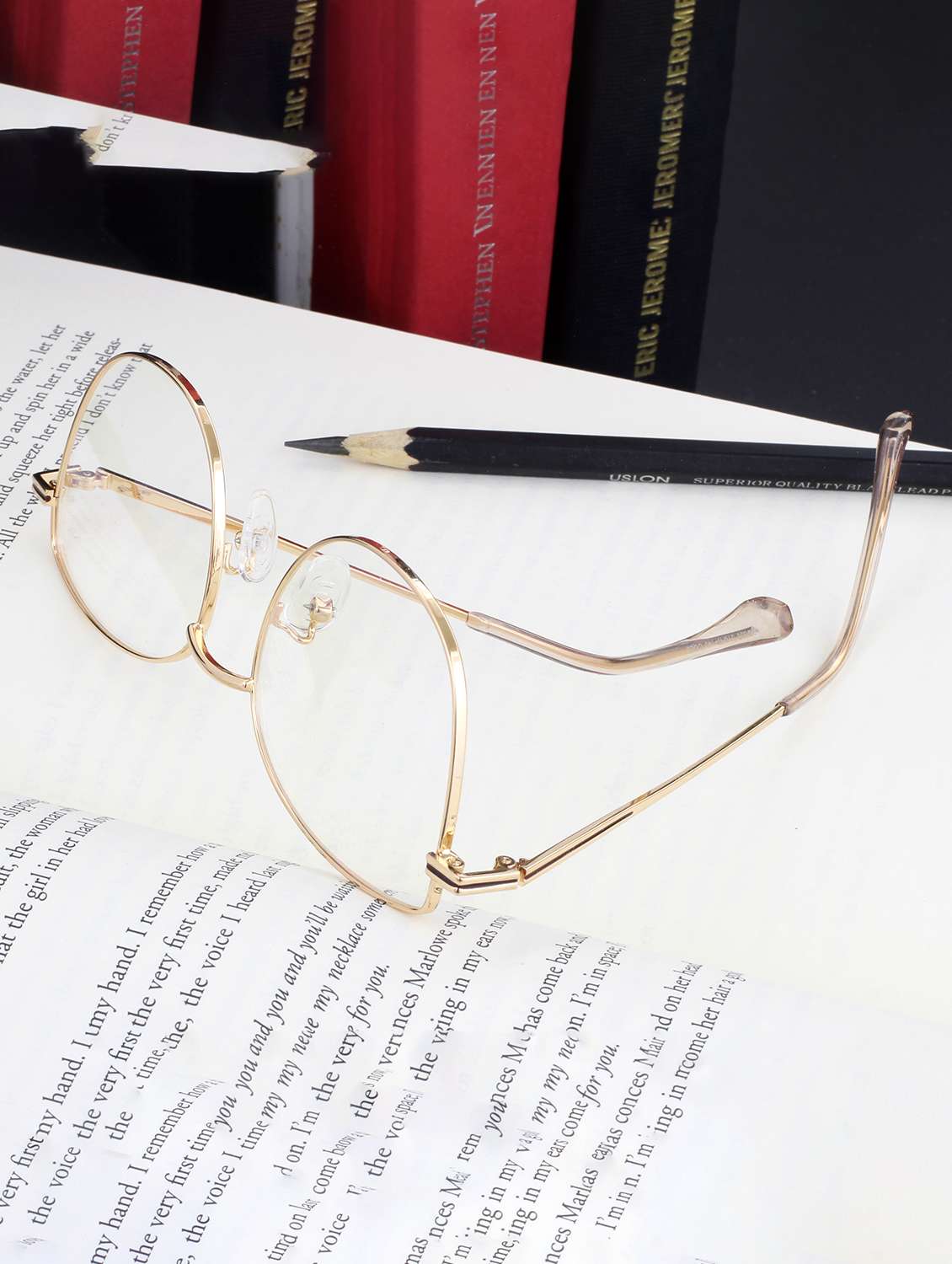 women's cat eye gold frame spectacles - 22069204 - Standard Image - 1