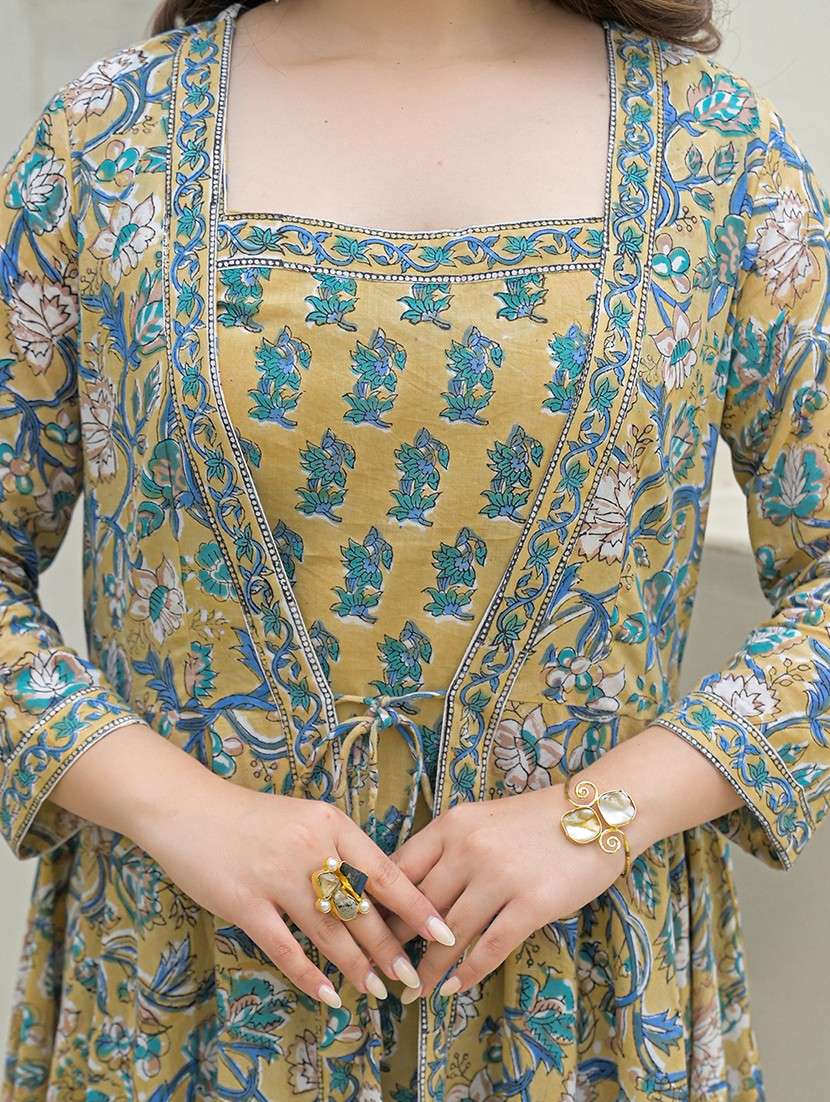women printed three quarter sleeve kurta dupatta set - 22069209 -  Standard Image - 4
