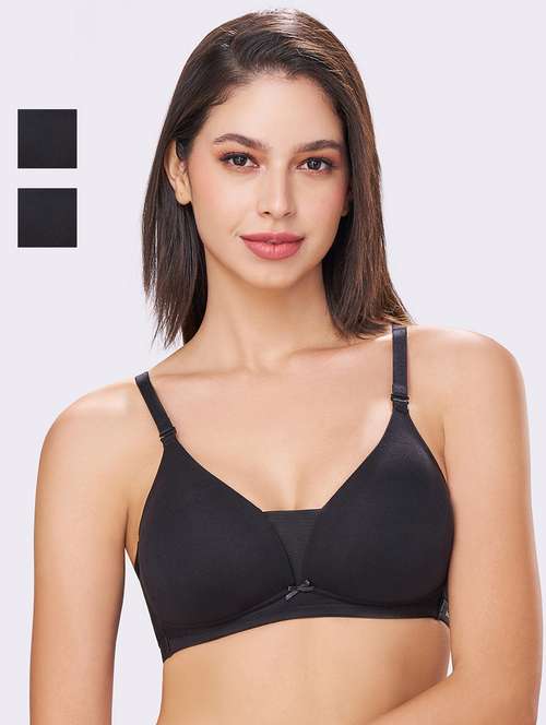 women pack of 2 solid lightly padded t-shirt bra - 22069220 -  Standard Image - 0