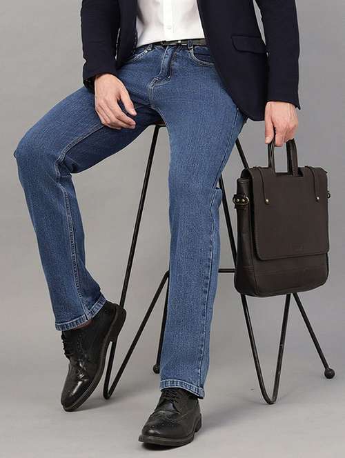 men solid mid rise straight fit jean - 22069240 -  Standard Image - 0