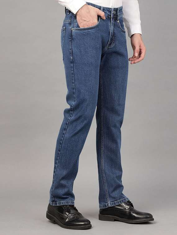 men solid mid rise straight fit jean - 22069240 -  Standard Image - 1