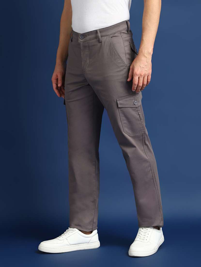 men solid mid rise relaxed fit cargo - 22069248 -  Standard Image - 1
