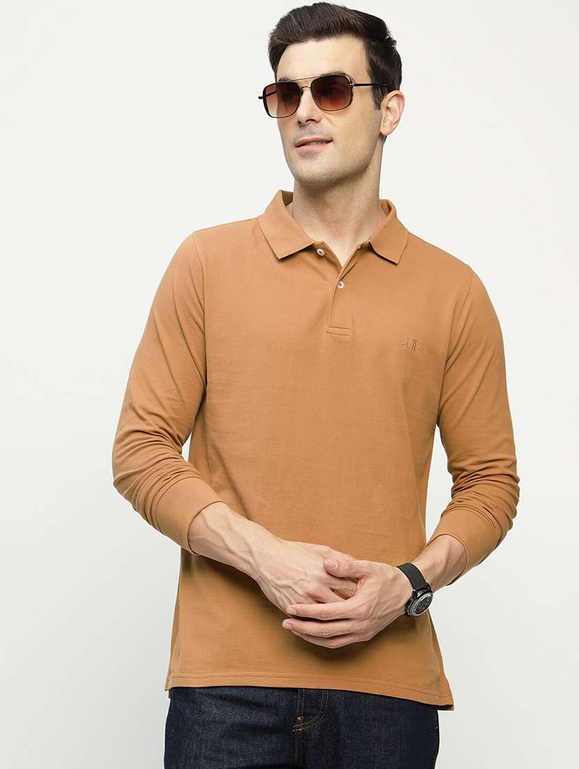 men solid short sleeve regular fit polo t-shirt