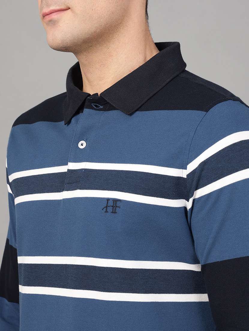 men striped long sleeve regular fit polo t-shirt - 22069260 -  Standard Image - 4