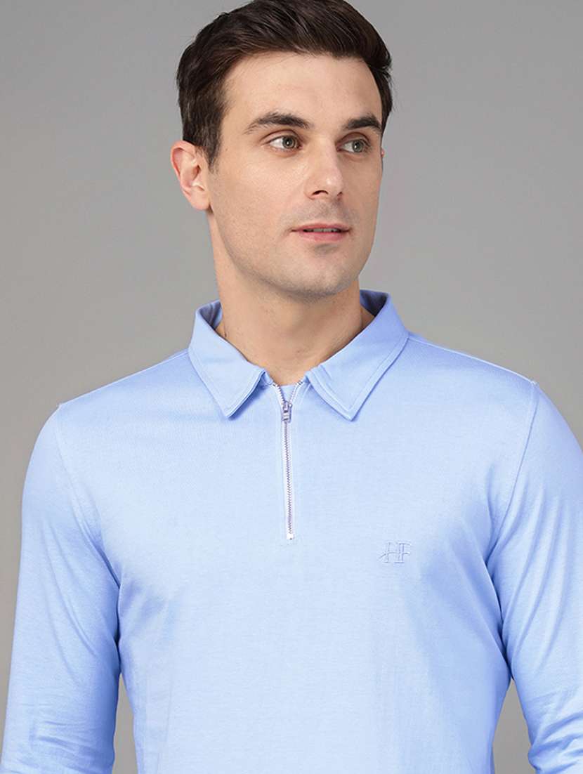 men solid long sleeve regular fit polo t-shirt - 22069262 -  Standard Image - 1