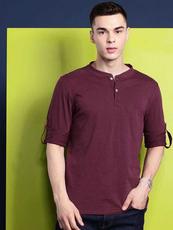 men solid long sleeve regular fit t-shirt
