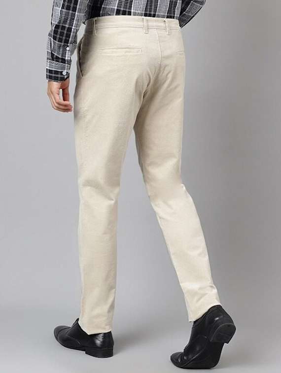 men solid mid rise flat front trouser - 22069283 -  Standard Image - 1