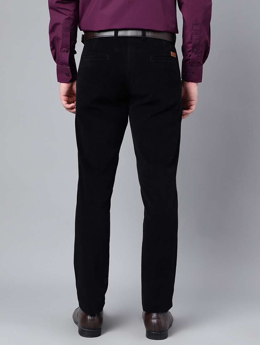 men solid mid rise flat front trouser - 22069284 -  Standard Image - 1