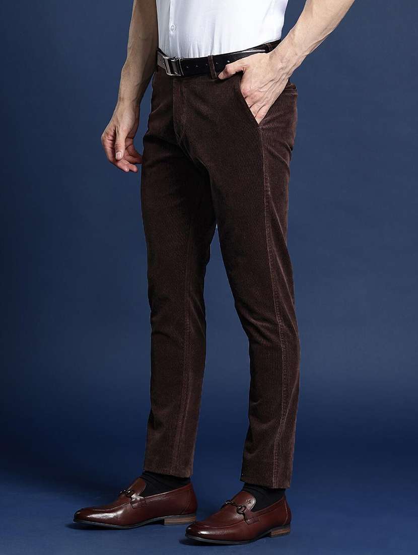 men solid mid rise flat front trouser - 22069287 -  Standard Image - 1