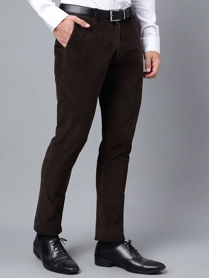 men solid mid rise flat front trouser - 22069291 -  Standard Image - 1