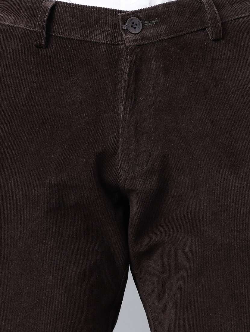 men solid mid rise flat front trouser - 22069291 -  Standard Image - 4
