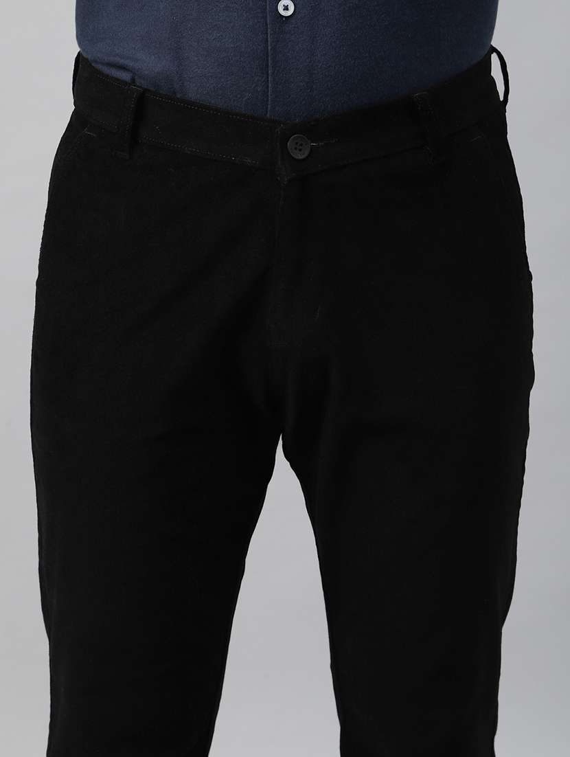 men solid mid rise flat front trouser - 22069293 -  Standard Image - 4