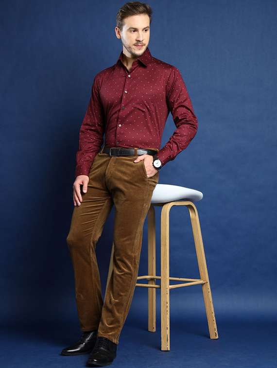 men solid mid rise flat front trouser - 22069294 -  Standard Image - 4