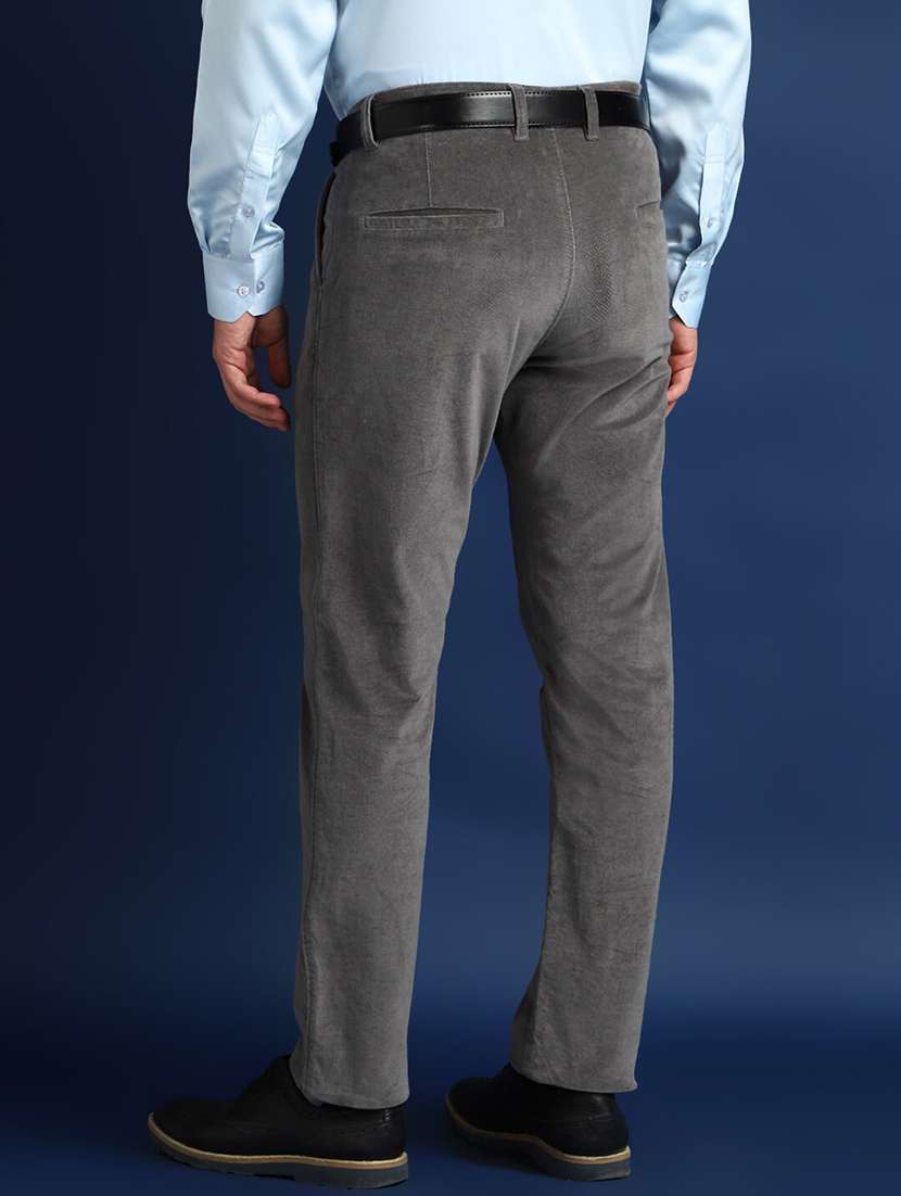 men solid mid rise flat front trouser - 22069295 -  Standard Image - 1