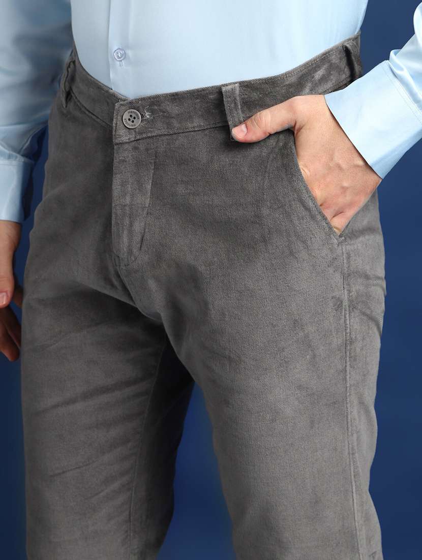 men solid mid rise flat front trouser - 22069295 -  Standard Image - 4