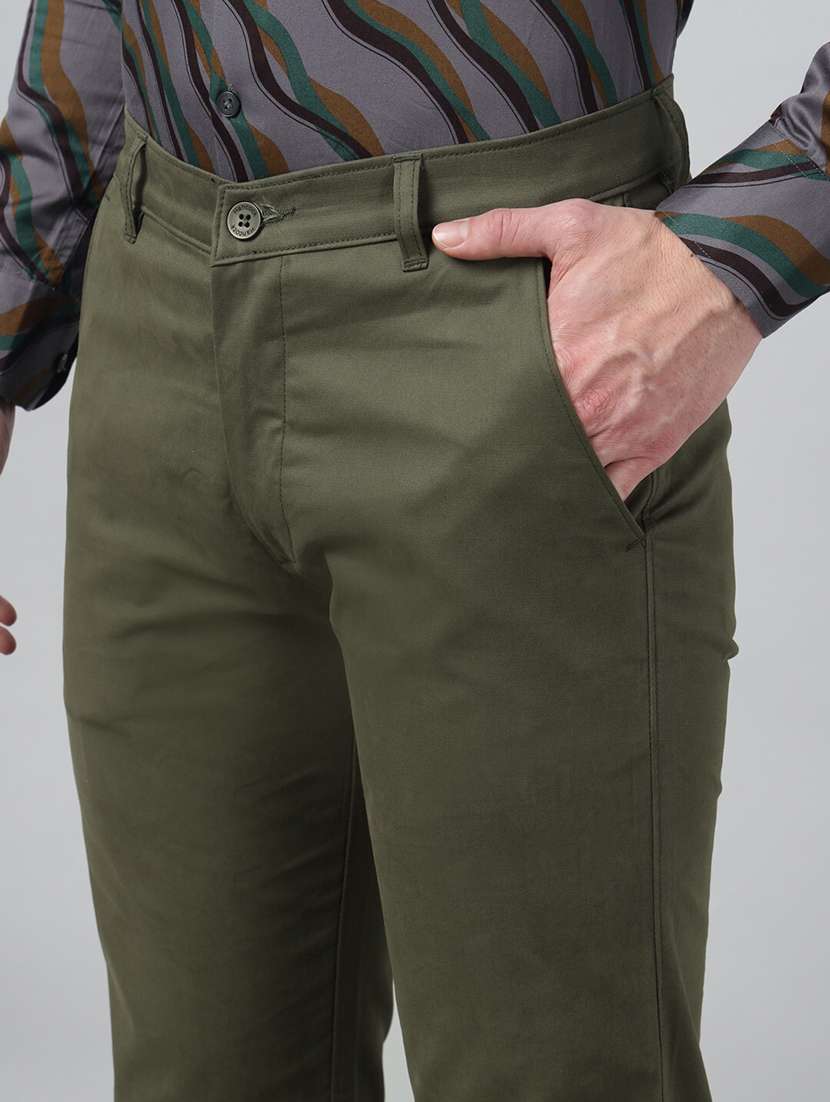 men solid mid rise flat front trouser - 22069300 -  Standard Image - 4