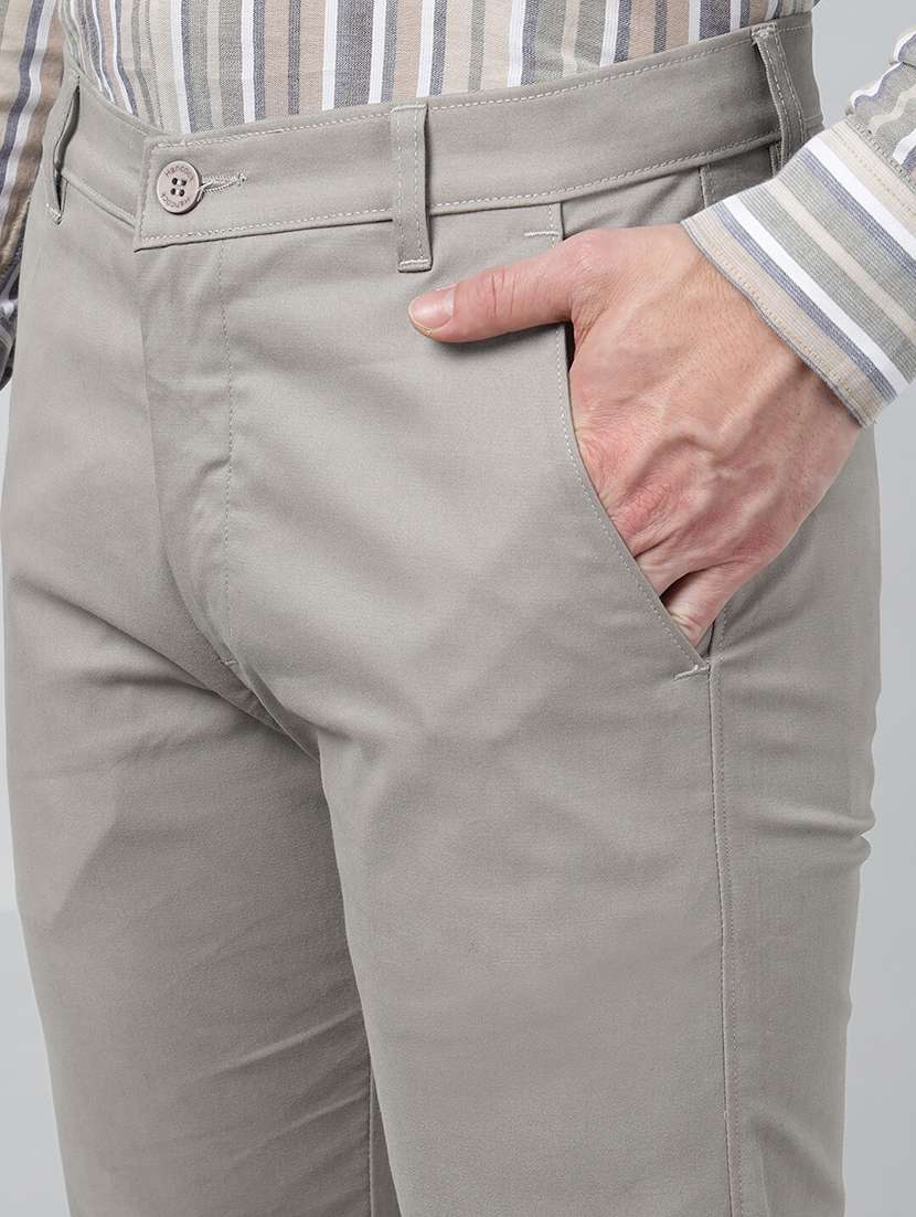 men solid mid rise flat front trouser - 22069301 -  Standard Image - 4