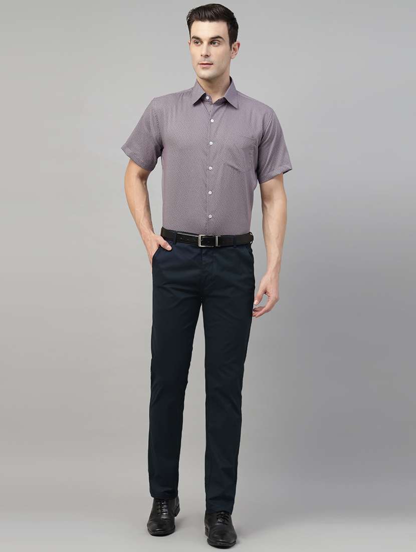 men solid mid rise flat front trouser - 22069302 -  Standard Image - 4