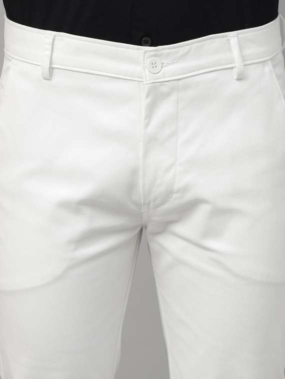 men solid mid rise flat front trouser - 22069304 -  Standard Image - 4