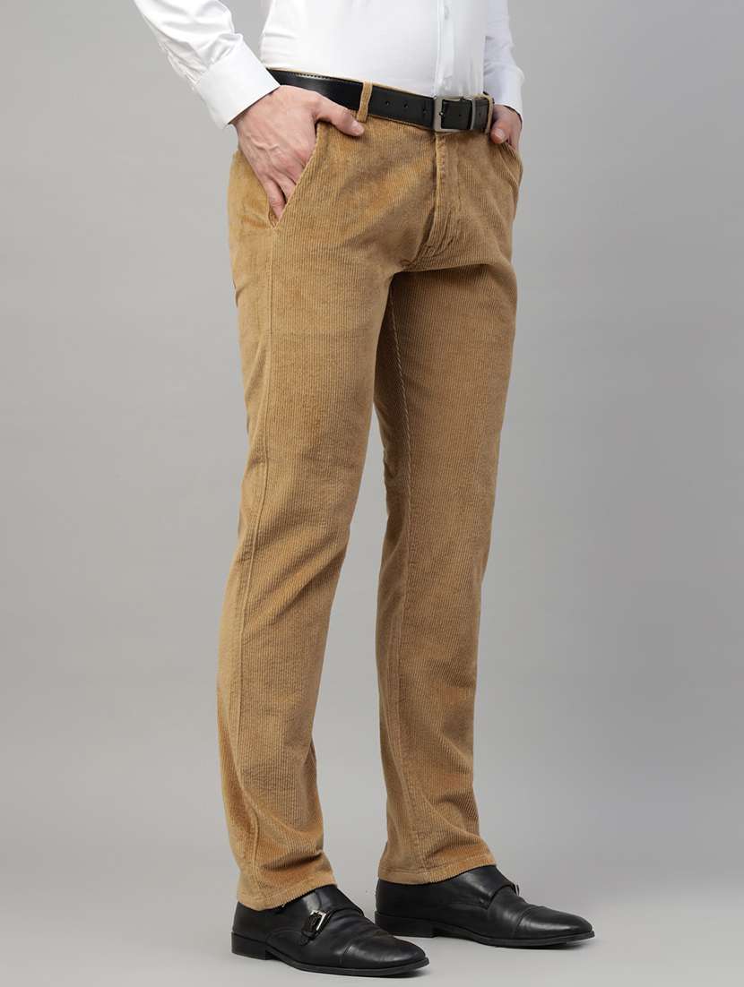 men solid mid rise flat front trouser - 22069306 -  Standard Image - 1