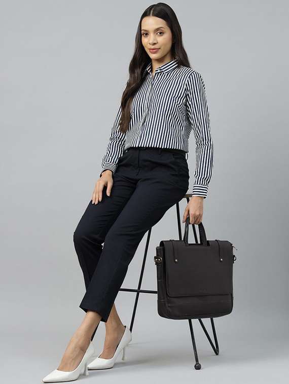 blue viscose trousers - 22069320 - Standard Image - 1