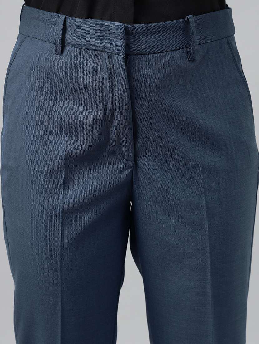 blue viscose trousers - 22069323 - Standard Image - 4