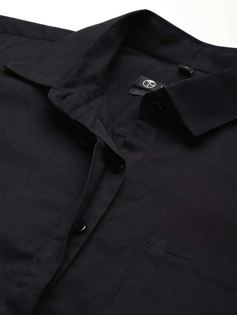 women solid collared shirt dress - 22069341 -  Standard Image - 4